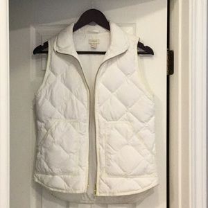 JCREW white/cream puffer vest